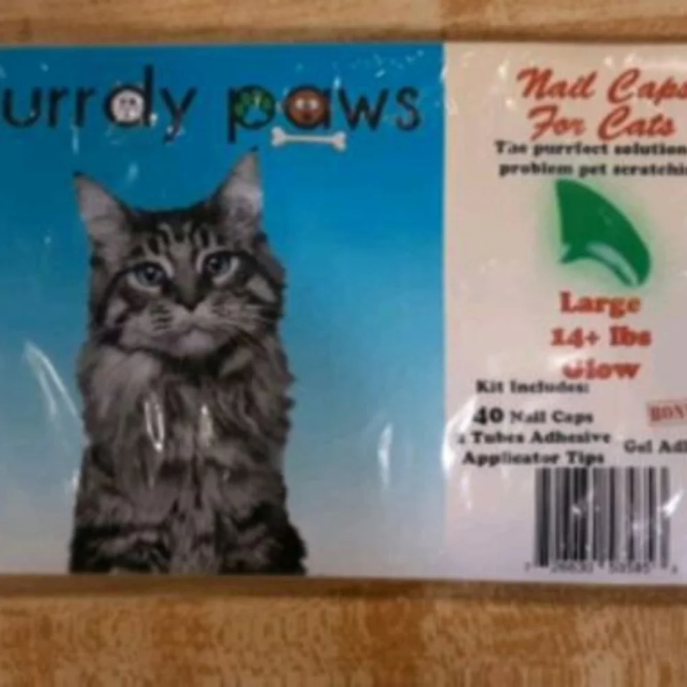 BRAND NEW PURRDY PAWS GLOW IN THE DARK NAIL CAPS FOR LARGE 14LB+ SAFE & HUMANE